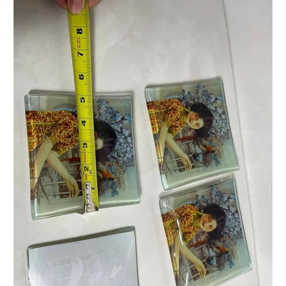 4 Lots of Pcs Mai Decal Plate Chinese Pin Up Girls Glass Plates Art Decor Poster - Picture 4 of 6